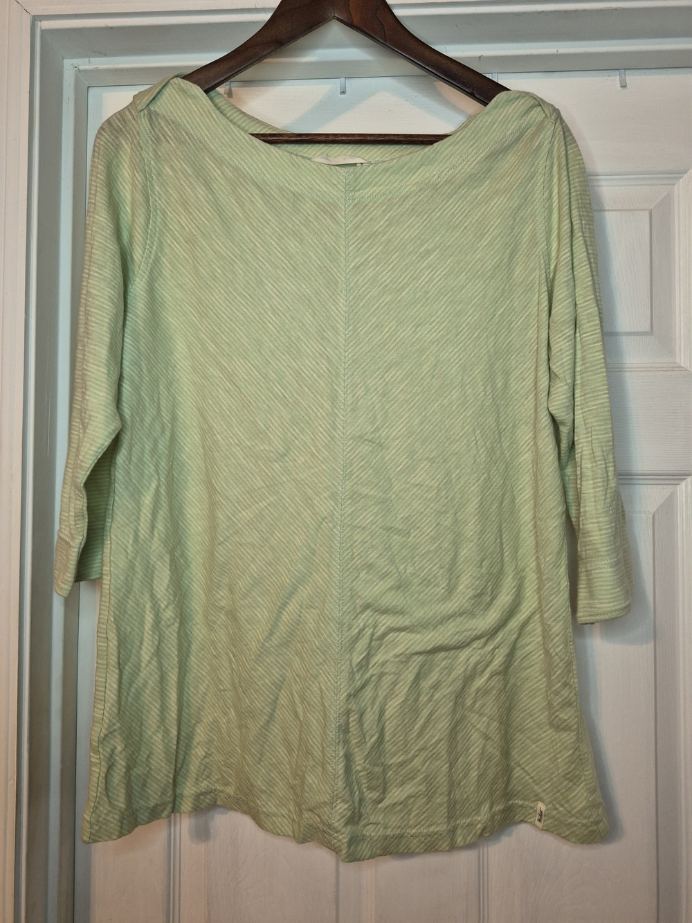Woolrich Light Green Women's Boatneck Three-Quarter Sleeve Top XL